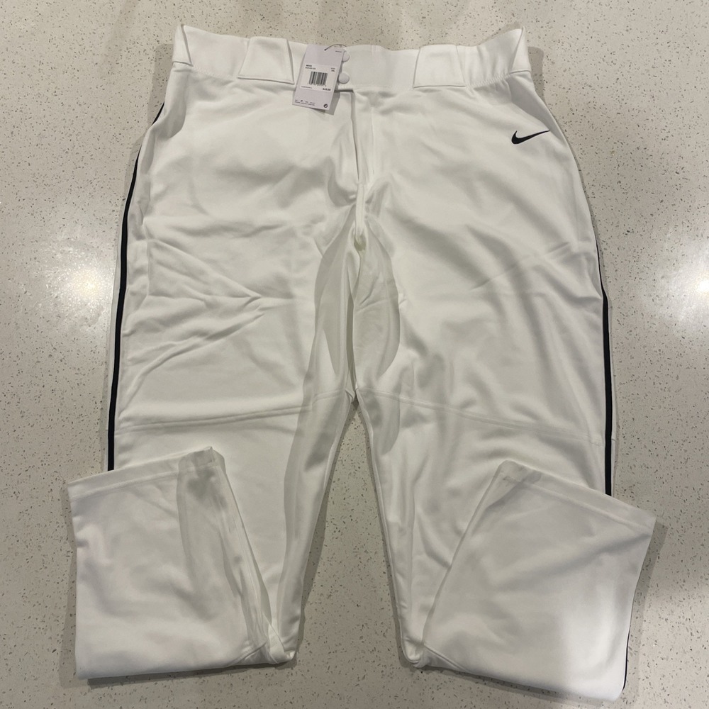 Nike Team Men's Vapor Select White W/Black Stripe Baseball Pants Size 3XL NWT